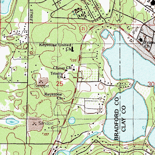 Topographic Map of Trinity Baptist Church, FL