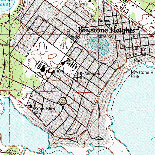 Topographic Map of Saint William Catholic Church, FL