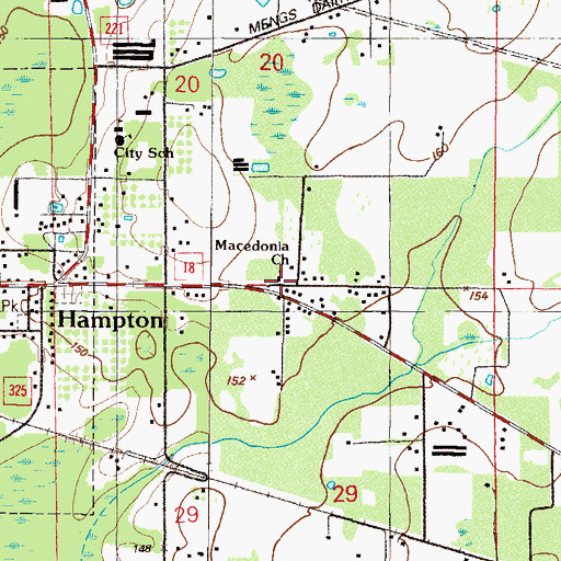 Topographic Map of Macedonia Baptist Church, FL
