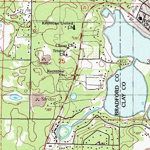 Topographic Map of Keystone Christian Church, FL