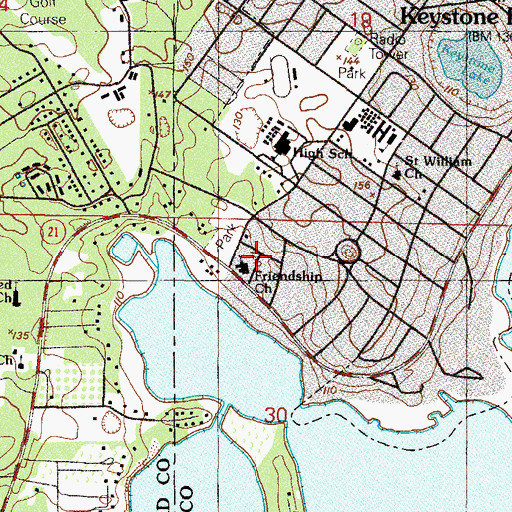 Topographic Map of Friendship Bible Church, FL