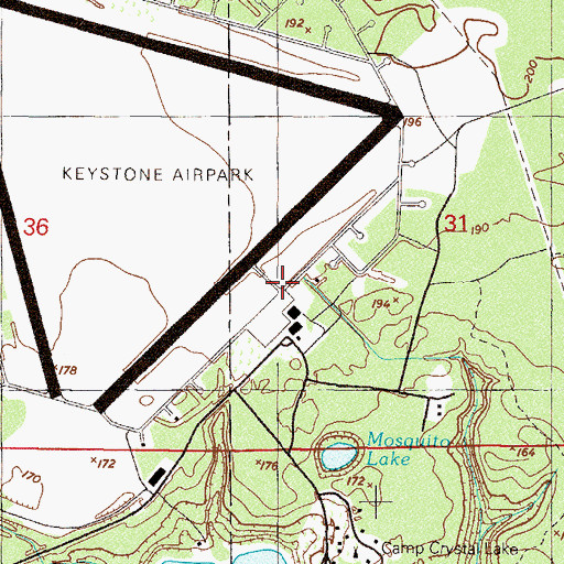 Topographic Map of Keystone Airpark, FL