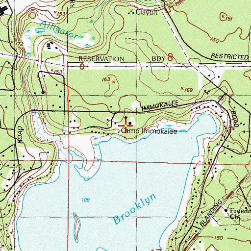 Topographic Map of YMCA Camp Immokalee, FL