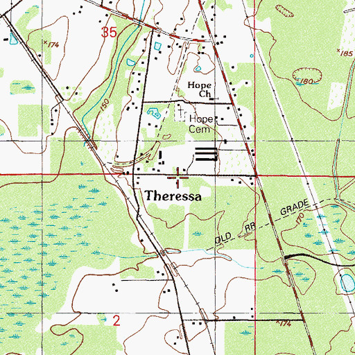 Topographic Map of Theressa Volunteer Fire Department Station 2, FL