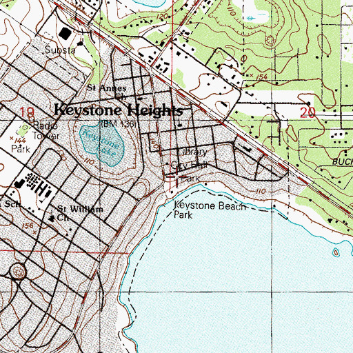 Topographic Map of Keystone Beach, FL