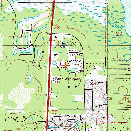 Topographic Map of Berean Church, FL