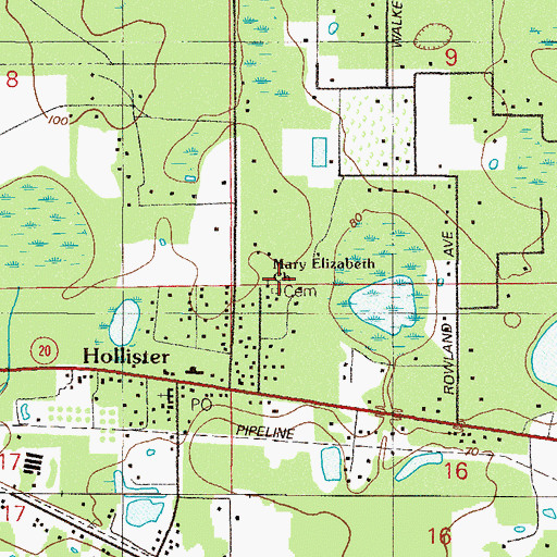 Topographic Map of Mary Elizabeth Church, FL