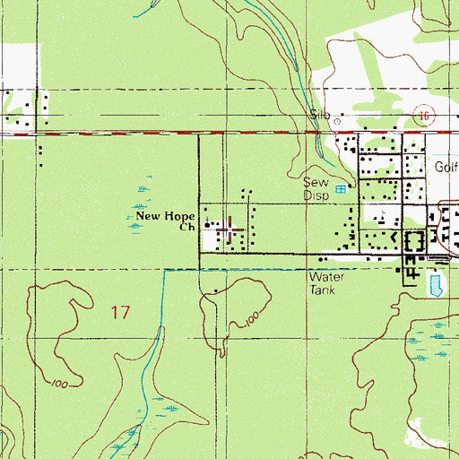 Topographic Map of New Hope Church, FL