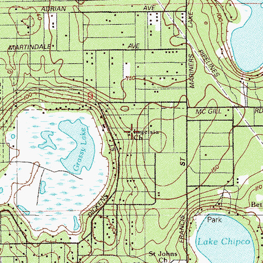 Topographic Map of Inglesia Church (historical), FL