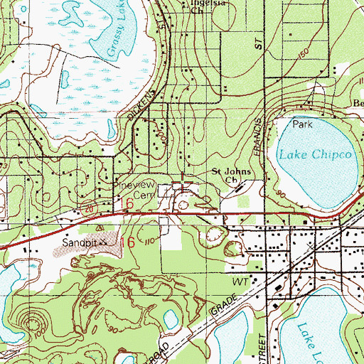 Topographic Map of Pineview Cemetery, FL