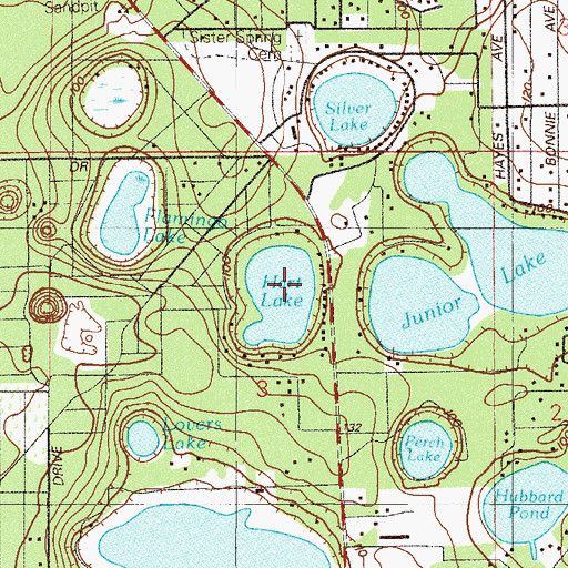 Topographic Map of Hart Lake, FL