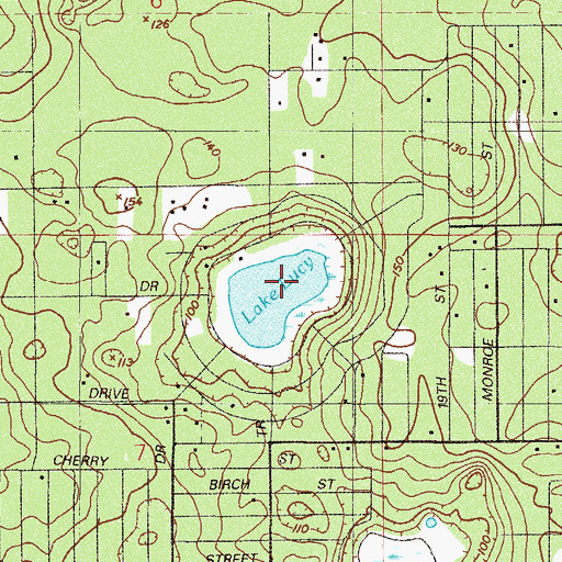 Topographic Map of Lake Lucy, FL