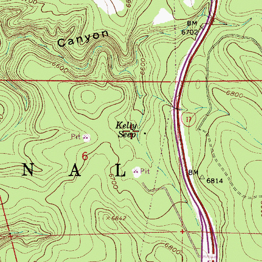 Topographic Map of Kelly Seep, AZ