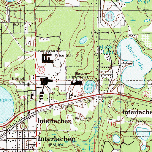 Topographic Map of Mason Chapel Missionary Baptist Church, FL