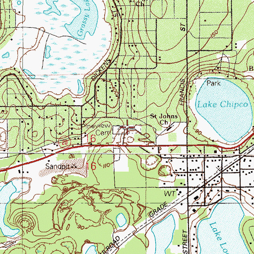 Topographic Map of Saint John Church, FL