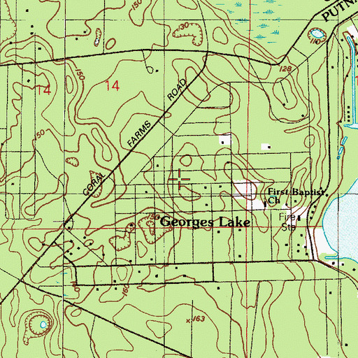 Topographic Map of Georges Lake, FL