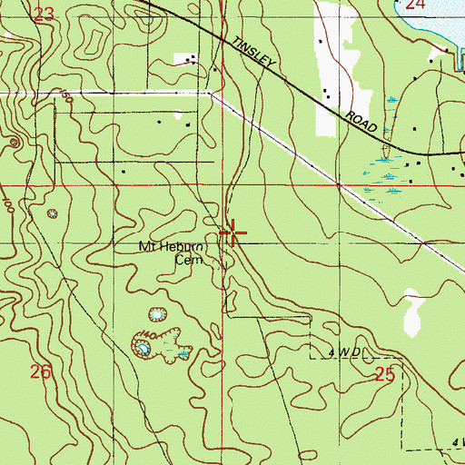 Topographic Map of Mount Heburn Cemetery, FL