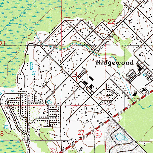 Topographic Map of Branan Field Baptist Church, FL