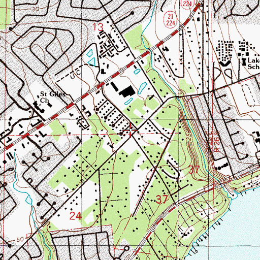 Topographic Map of Bible Baptist Church, FL