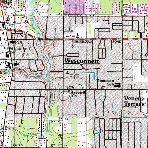 Topographic Map of Word of Faith Church, FL