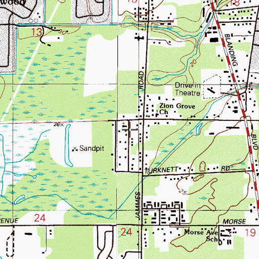Topographic Map of Saint John Church, FL