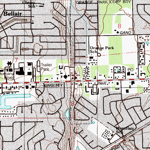 Topographic Map of Saint Catherines Church, FL
