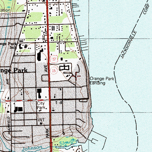 Topographic Map of Moosehaven Chapel, FL