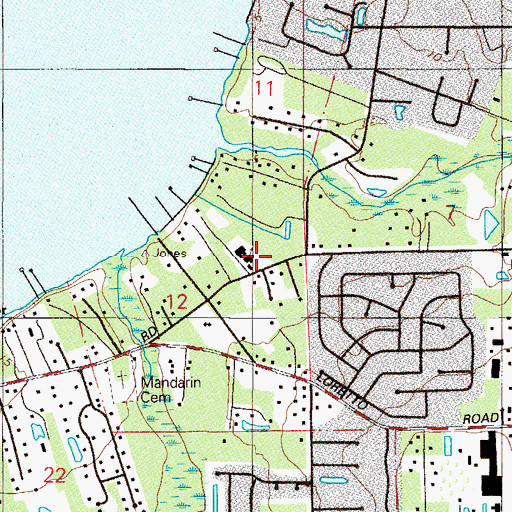 Topographic Map of Mandarin Church, FL