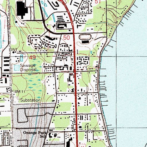 Topographic Map of Island View Church, FL