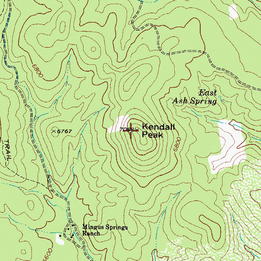 Topographic Map of Kendall Peak, AZ