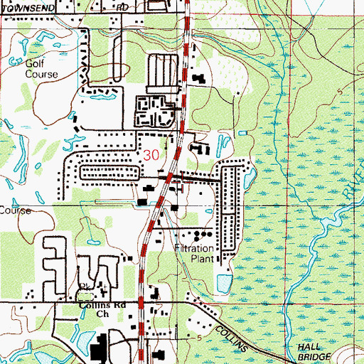 Topographic Map of First Coast Church, FL
