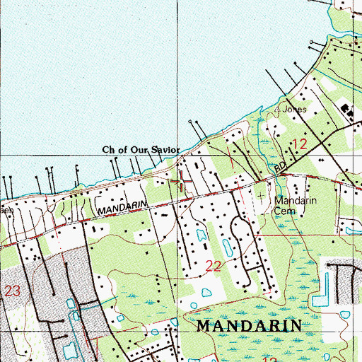 Topographic Map of Church of Our Savior, FL
