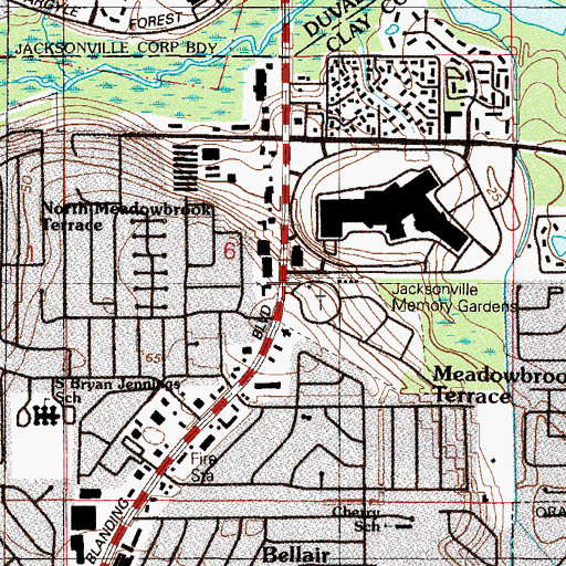 Topographic Map of Calvary United Church, FL