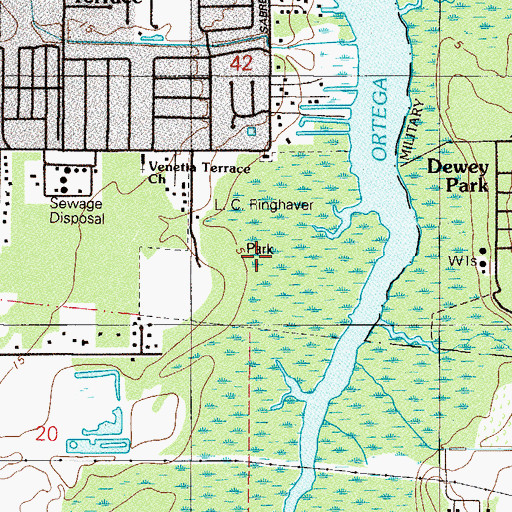 Topographic Map of L C Ringhaver Park, FL