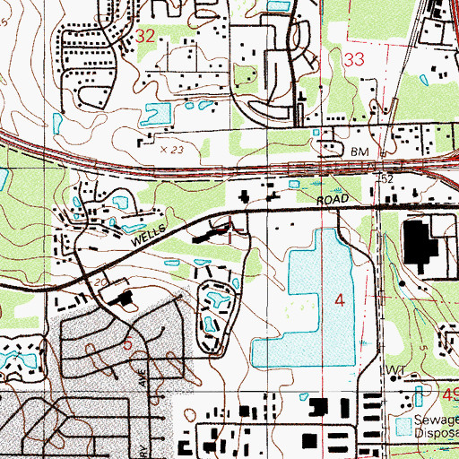 Topographic Map of Wells Crossing, FL