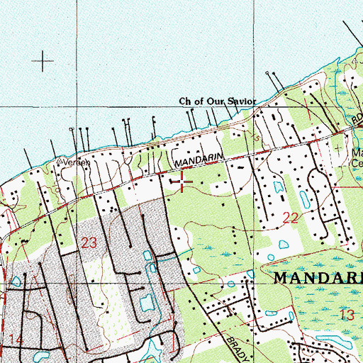 Topographic Map of Mandarin Community Club, FL