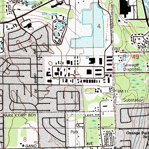 Topographic Map of ABC Industrial Park, FL