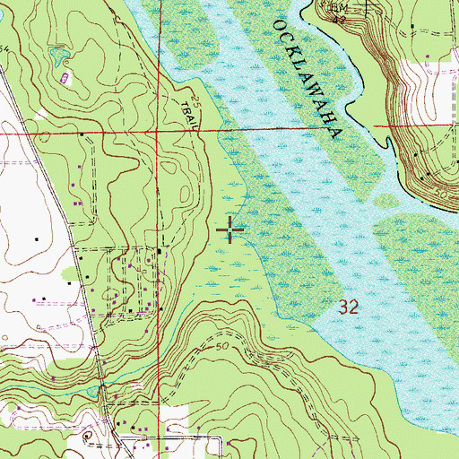 Topographic Map of Mill Creek, FL