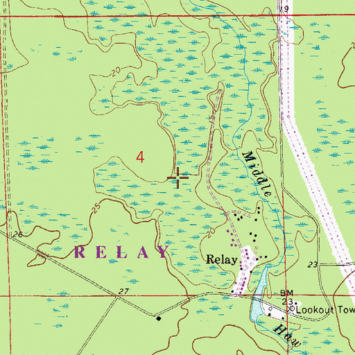 Topographic Map of Relay State Wildlife Management Area, FL
