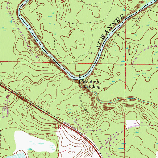 Topographic Map of Waldron Landing, FL