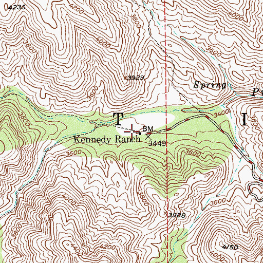 Topographic Map of Kennedy Ranch, AZ