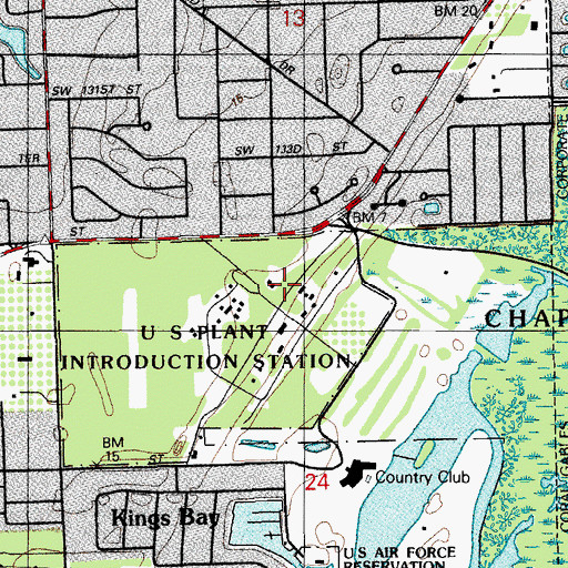 Topographic Map of United States Plant Introduction Station, FL