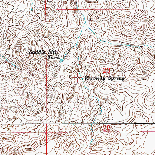 Topographic Map of Kennedy Spring, AZ