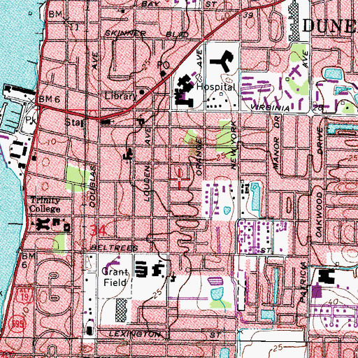 Topographic Map of Fort Harrison (historical), FL