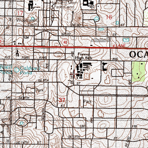 Topographic Map of Fort King (historical), FL