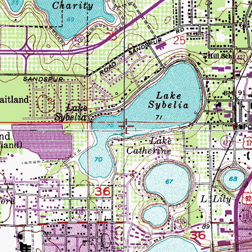 Topographic Map of Lake Lotus, FL