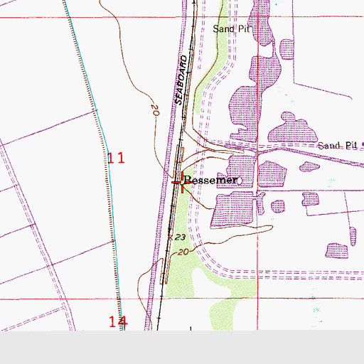 Topographic Map of Bessemer, FL