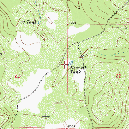 Topographic Map of Kenneth Tank, AZ