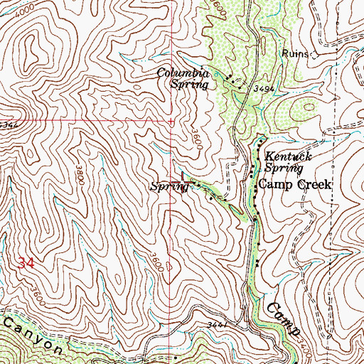 Topographic Map of Kentuck Spring, AZ