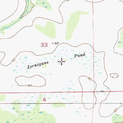 Topographic Map of Jernigans Pond, FL
